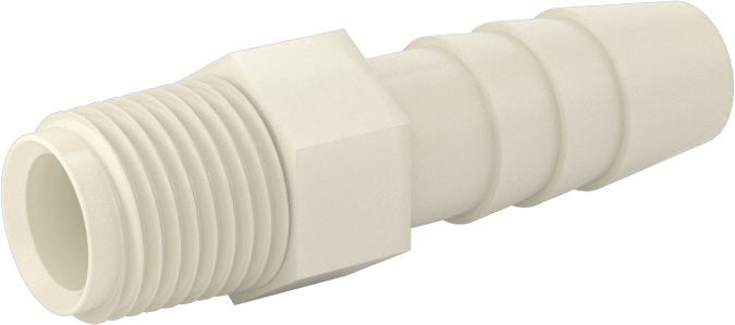 Hava ve Su için Plastik Dikenli Boru Bağlantı Elemanı, Düz Adaptör, 5/16" Boru İç Çapı x 1/8 NPT Erkek için