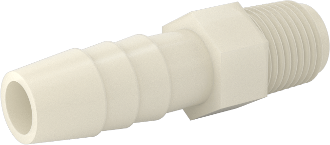 Hava ve Su için Plastik Dikenli Boru Bağlantı Elemanı, Düz Adaptör, 5/16" Boru İç Çapı x 1/8 NPT Erkek için