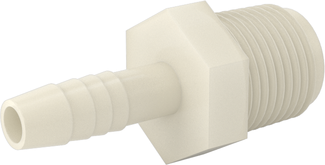Hava ve Su için Plastik Dikenli Boru Bağlantı Elemanı, Düz Adaptör, 5/16" Boru İç Çapı x 3/8 NPT Erkek için