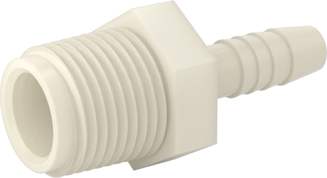 Hava ve Su için Plastik Dikenli Boru Bağlantı Elemanı, Düz Adaptör, 5/16" Boru İç Çapı x 3/8 NPT Erkek için