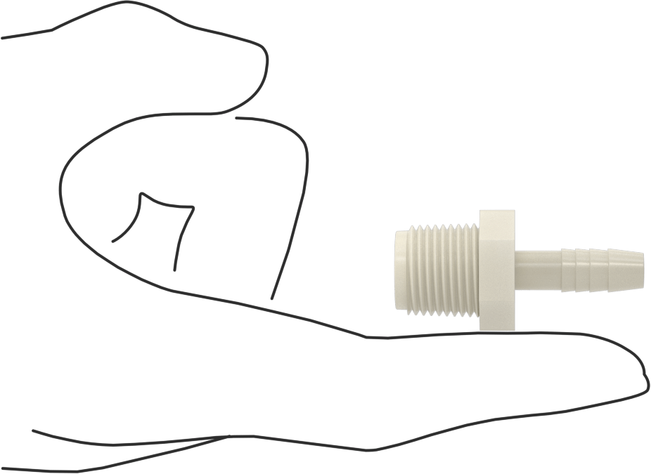 Hava ve Su için Plastik Dikenli Boru Bağlantı Elemanı, Düz Adaptör, 5/16" Boru İç Çapı x 3/8 NPT Erkek için