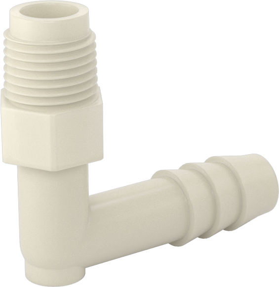 Hava ve Su için Plastik Dikenli Boru Bağlantı Elemanı, 90 Derece Dirsek, 5/16" Boru İç Çapı x 1/8 NPT Erkek için