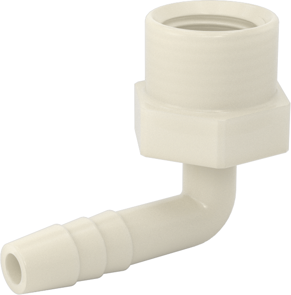 Hava ve Su için Plastik Dikenli Boru Bağlantı Elemanı, 90 Derece Dirsek Adaptörü, 1/4" Boru İç Çapı x 1/4 NPT Dişi için