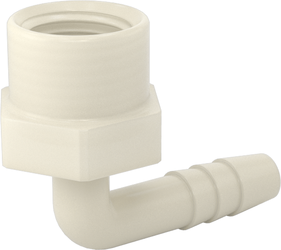 Hava ve Su için Plastik Dikenli Boru Bağlantı Elemanı, 90 Derece Dirsek Adaptörü, 1/4" Boru İç Çapı x 1/4 NPT Dişi için
