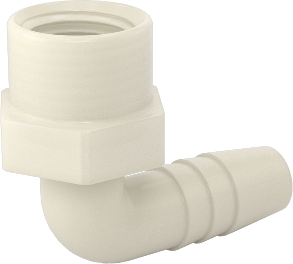 Hava ve Su için Plastik Dikenli Boru Bağlantı Elemanı, 90 Derece Dirsek Adaptörü, 3/8" Boru İç Çapı x 1/4 NPT Dişi için