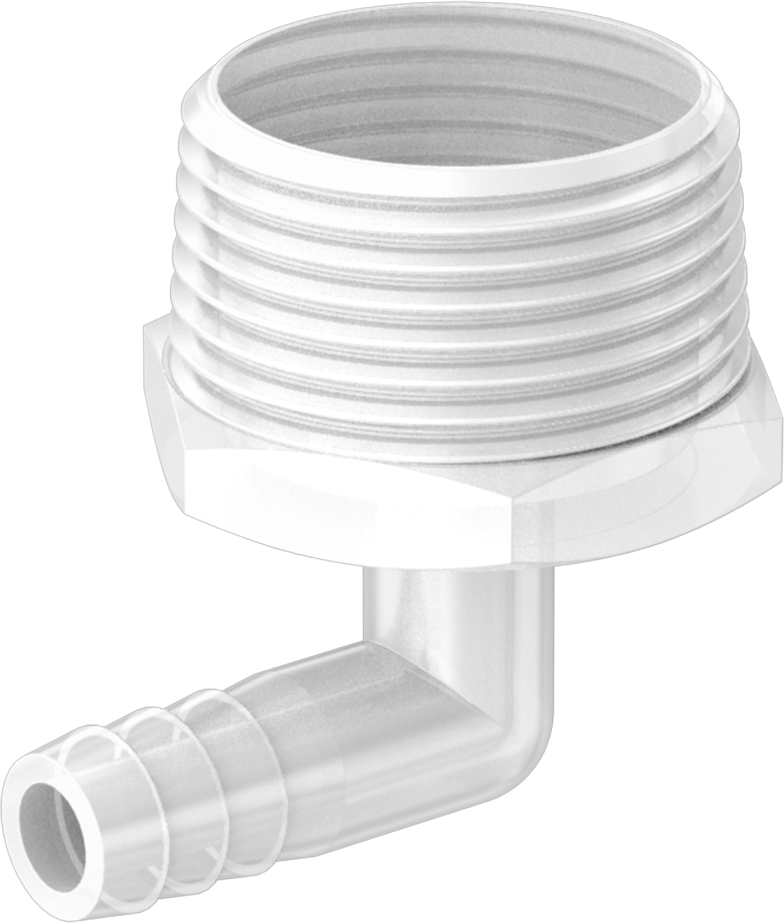 Hava ve Su için Plastik Dikenli Boru Bağlantı Elemanı, 90 Derece Dirsek Adaptörü, 3/8" Boru İç Çapı x 1 NPT Erkek için