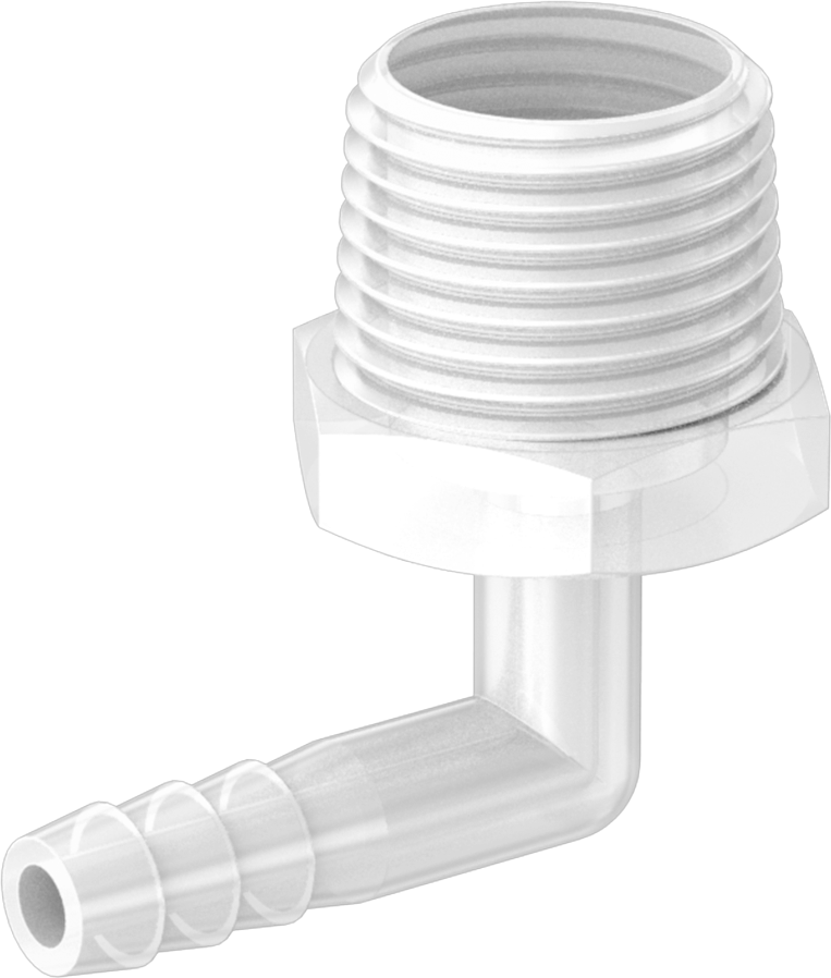 Hava ve Su için Plastik Dikenli Boru Bağlantı Elemanı, Dirsek adaptörü, 1/4" Boru İç Çapı x 1/2 NPT Erkek için