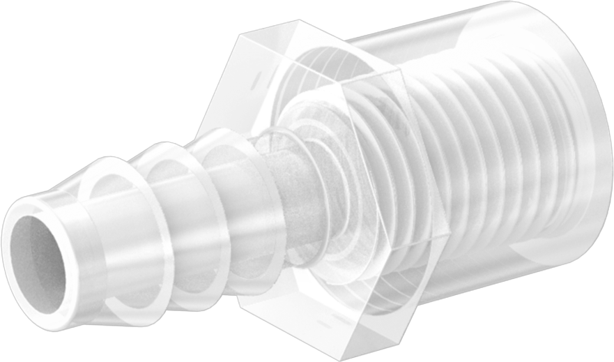 Hava ve Su için Plastik Dikenli Boru Bağlantı Elemanı, Düz Adaptör, 3/8" Boru İç Çapı x 1/4 NPT Dişi için