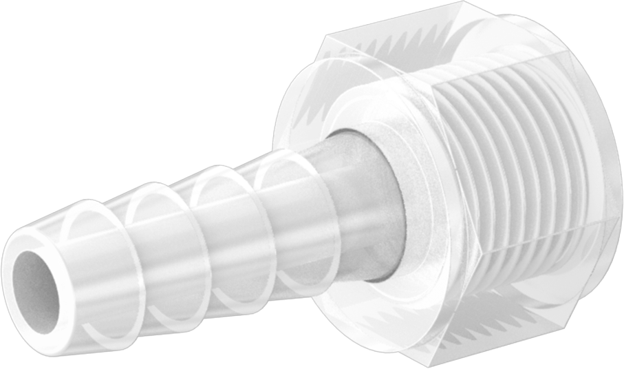 Hava ve Su için Plastik Dikenli Boru Bağlantı Elemanı, Döner Düz Adaptör, 3/8" Boru İç Çapı x 3/8 NPSM Dişi