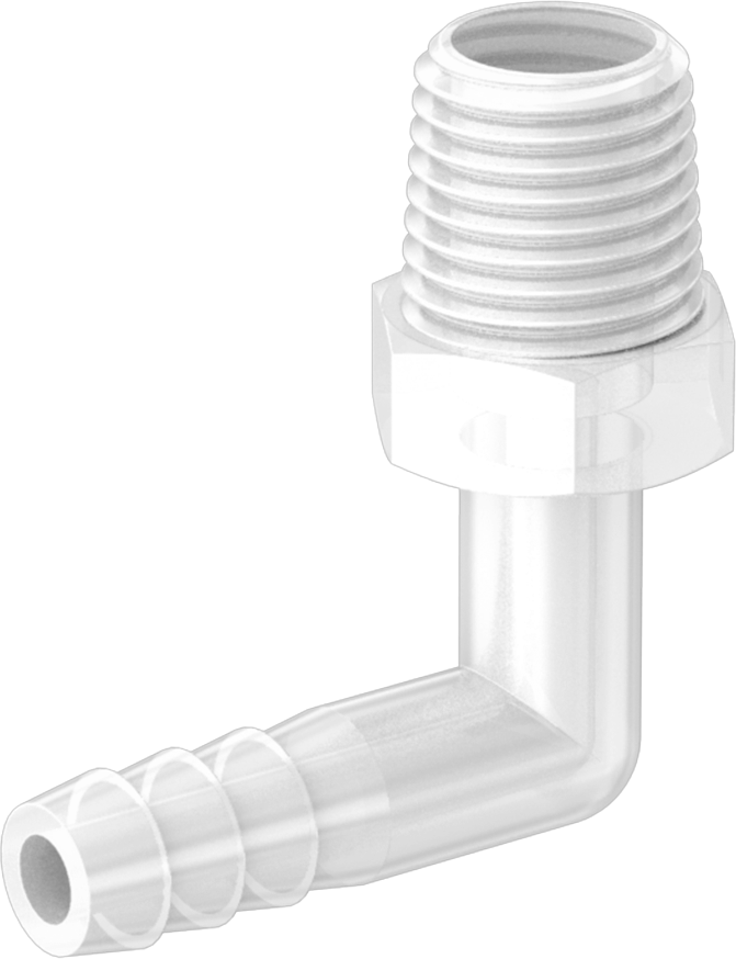 Hava ve Su için Plastik Dikenli Boru Bağlantı Elemanı, Dirsek adaptörü, 1/4" Boru İç Çapı x 1/4 NPT Erkek için