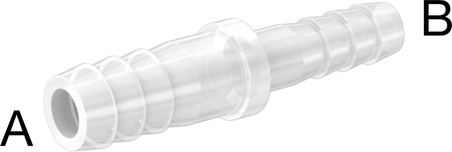 Hava ve Su için Plastik Dikenli Boru Bağlantı Elemanı, Düz Redüktör, 3/8“ x 1/4” Boru İç Çapı için