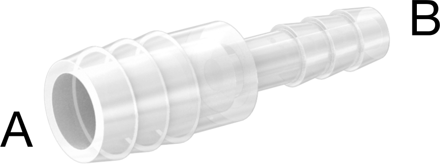 Hava ve Su için Plastik Dikenli Boru Bağlantı Elemanı, Düz Redüktör, 1/2“ x 1/4” Boru İç Çapı için