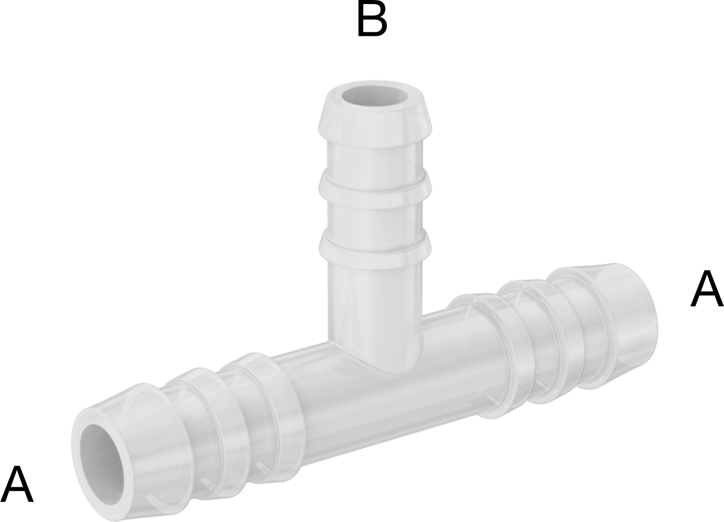 Hava ve Su için Plastik Dikenli Boru Bağlantı Elemanı, Hat Üstü T Redüktör, 1/2“ x 3/8” Boru İç Çapı için