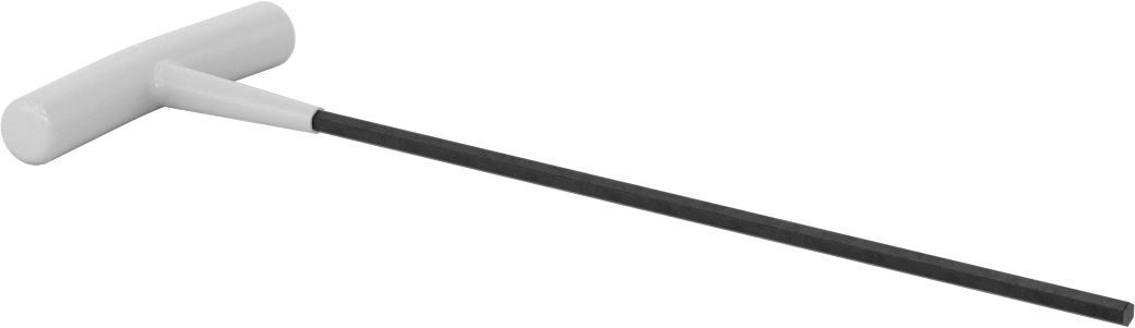 Fosfat Kaplı Çelik T-Saplı Altıgen Anahtar, 5/32" Tahrik Boyutu, Yastıklı Tutamak, 9" Toplam Uzunluk