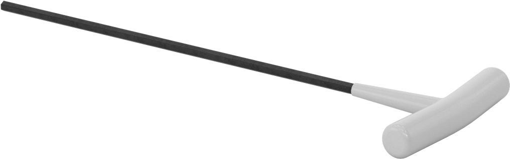 Fosfat Kaplı Çelik T-Saplı Altıgen Anahtar, 5/32" Tahrik Boyutu, Yastıklı Tutamak, 9" Toplam Uzunluk