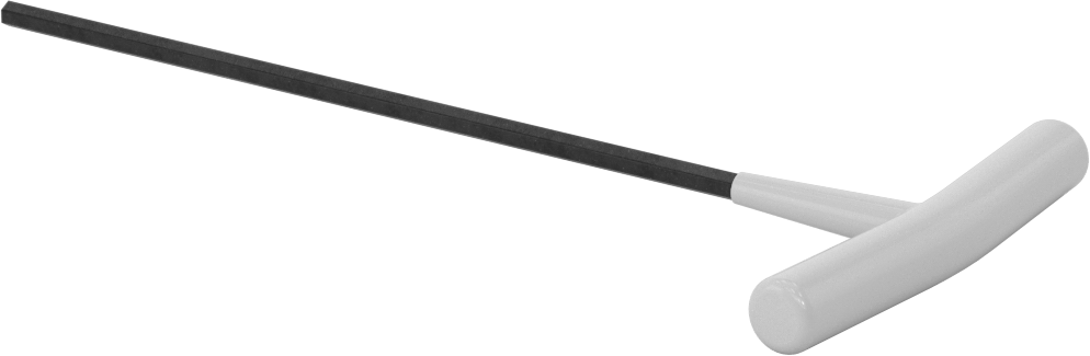 Fosfat Kaplı Çelik T-Saplı Altıgen Anahtar, 3/16" Tahrik Boyutu, Yastıklı Tutamak, 9" Toplam Uzunluk