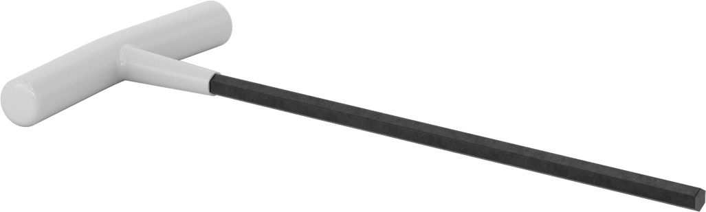 Fosfat Kaplı Çelik T-Saplı Altıgen Anahtar, 1/4" Tahrik Boyutu, Yastıklı Tutamak, 9" Toplam Uzunluk