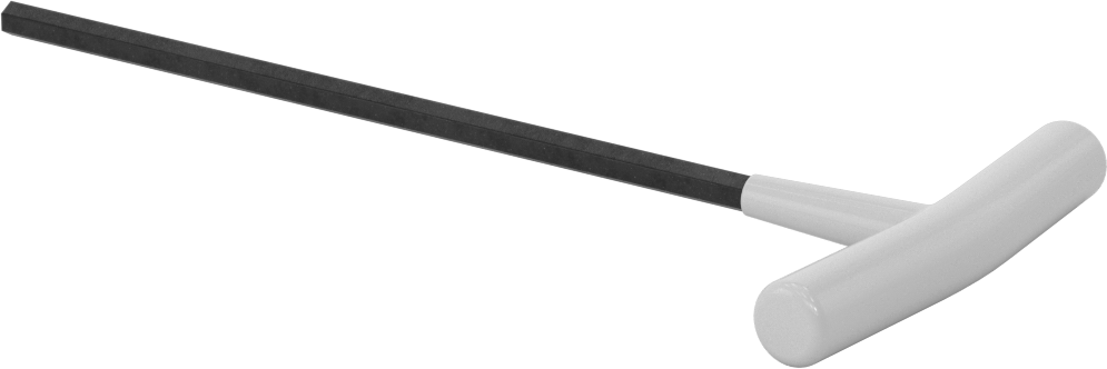 Fosfat Kaplı Çelik T-Saplı Altıgen Anahtar, 1/4" Tahrik Boyutu, Yastıklı Tutamak, 9" Toplam Uzunluk