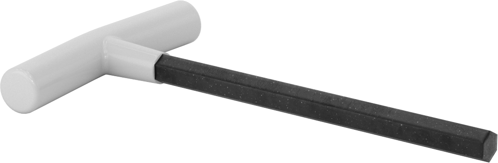 Fosfat Kaplı Çelik T-Saplı Altıgen Anahtar, 1/2" Tahrik Boyutu, Yastıklı Tutamak, 9" Toplam Uzunluk