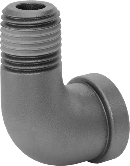 Sızdırmazlık Maddeli Düşük Basınçlı Demir Boru Bağlantı Elemanı, 90 Derece Dirsek Adaptörü, 1/4 Dişi x Erkek NPT