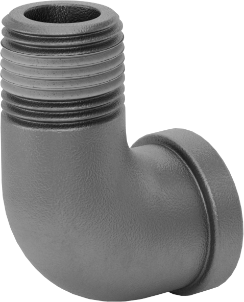 Sızdırmazlık Maddeli Düşük Basınçlı Demir Boru Bağlantı Elemanı, 90 Derece Dirsek Adaptörü, 1/2 Dişi x Erkek NPT