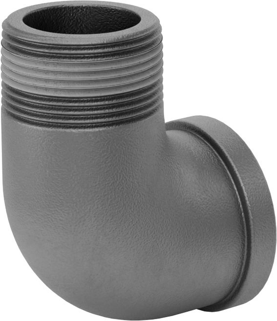 Sızdırmazlık Maddeli Düşük Basınçlı Demir Boru Bağlantı Elemanı, 90 Derece Dirsek Adaptörü, 1-1/4 Dişi x Erkek NPT