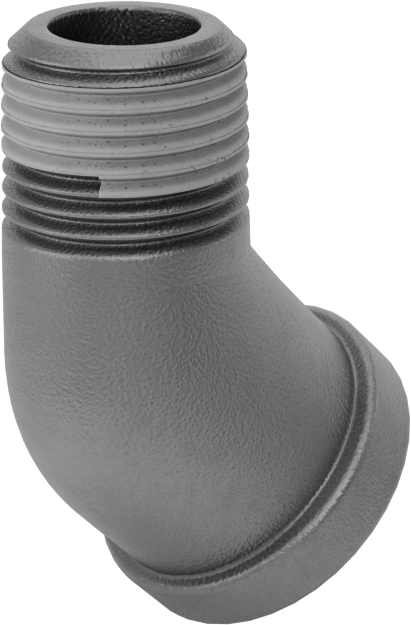 Sızdırmazlık Maddeli Düşük Basınçlı Demir Boru Bağlantı Elemanı, 45 Derece Dirsek Adaptörü, 1/2 Dişi x Erkek NPT