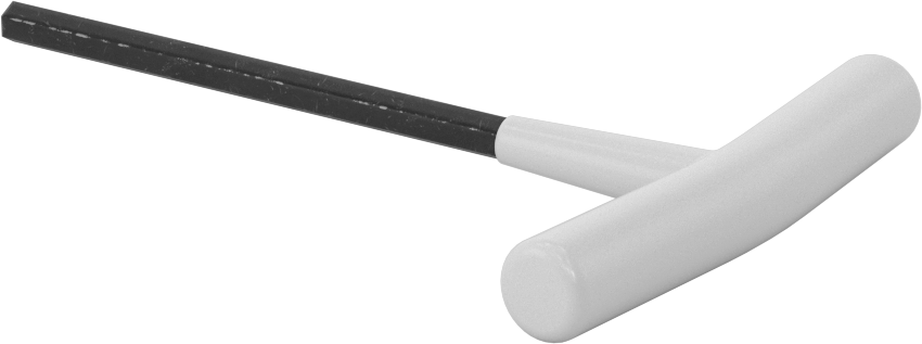 Fosfat Kaplı Çelik T-Saplı Altıgen Anahtar, 1/4" Tahrik Boyutu, Yastıklı Tutamak, 6" Toplam Uzunluk