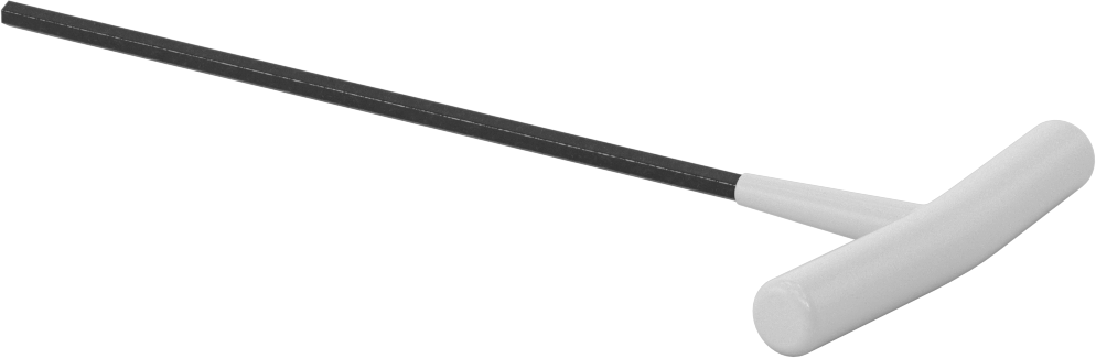 Fosfat Kaplı Çelik T-Saplı Altıgen Anahtar, 3/16" Tahrik Boyutu, Yastıklı Tutamak, 9" Toplam Uzunluk