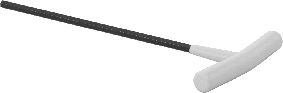 Fosfat Kaplı Çelik T-Saplı Altıgen Anahtar, 7/32" Tahrik Boyutu, Yastıklı Tutamak, 9" Toplam Uzunluk