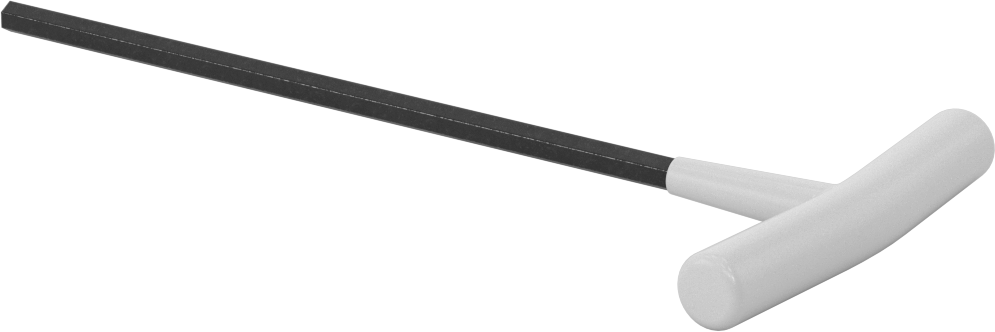 Fosfat Kaplı Çelik T-Saplı Altıgen Anahtar, 1/4" Tahrik Boyutu, Yastıklı Tutamak, 9" Toplam Uzunluk