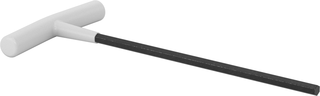 Fosfat Kaplı Çelik T-Saplı Altıgen Anahtar, 1/4" Tahrik Boyutu, Yastıklı Tutamak, 9" Toplam Uzunluk