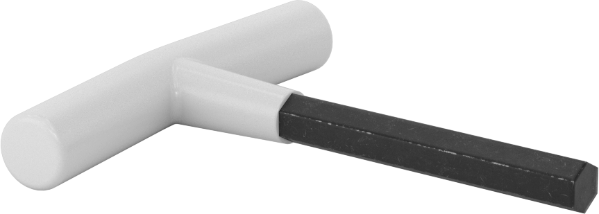 Fosfat Kaplı Çelik T-Saplı Altıgen Anahtar, 1/2" Tahrik Boyutu, Yastıklı Tutamak, 6" Toplam Uzunluk