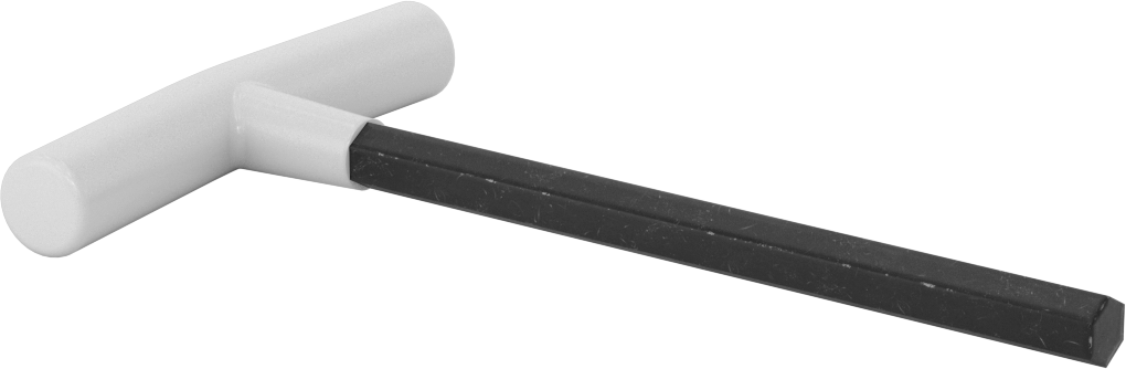 Fosfat Kaplı Çelik T-Saplı Altıgen Anahtar, 1/2" Tahrik Boyutu, Yastıklı Tutamak, 9" Toplam Uzunluk
