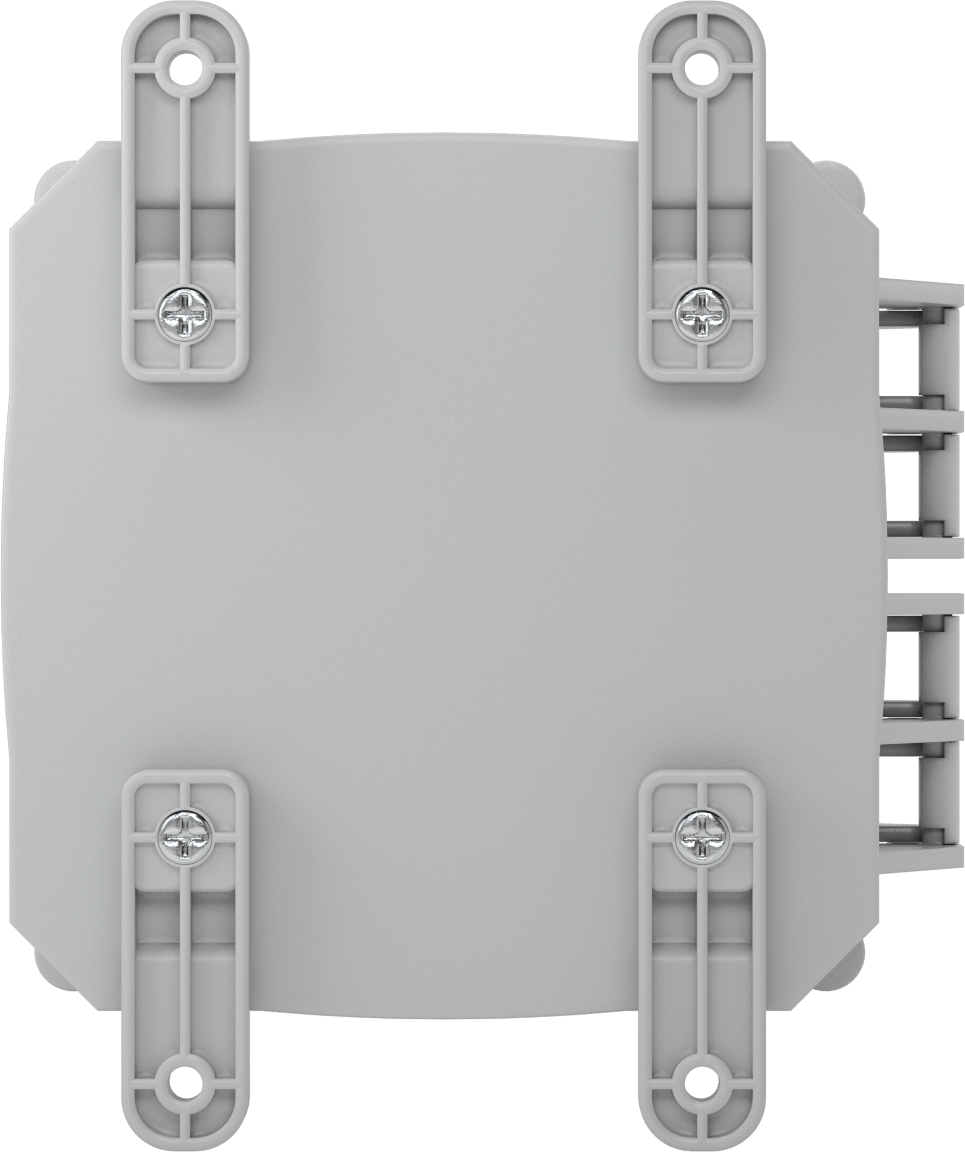 Versa-Panel Polikarbonat Muhafaza, Vidalı Kapaklı Menteşeli Kapak, 6.5" x 6.5" x 5.5", Gri