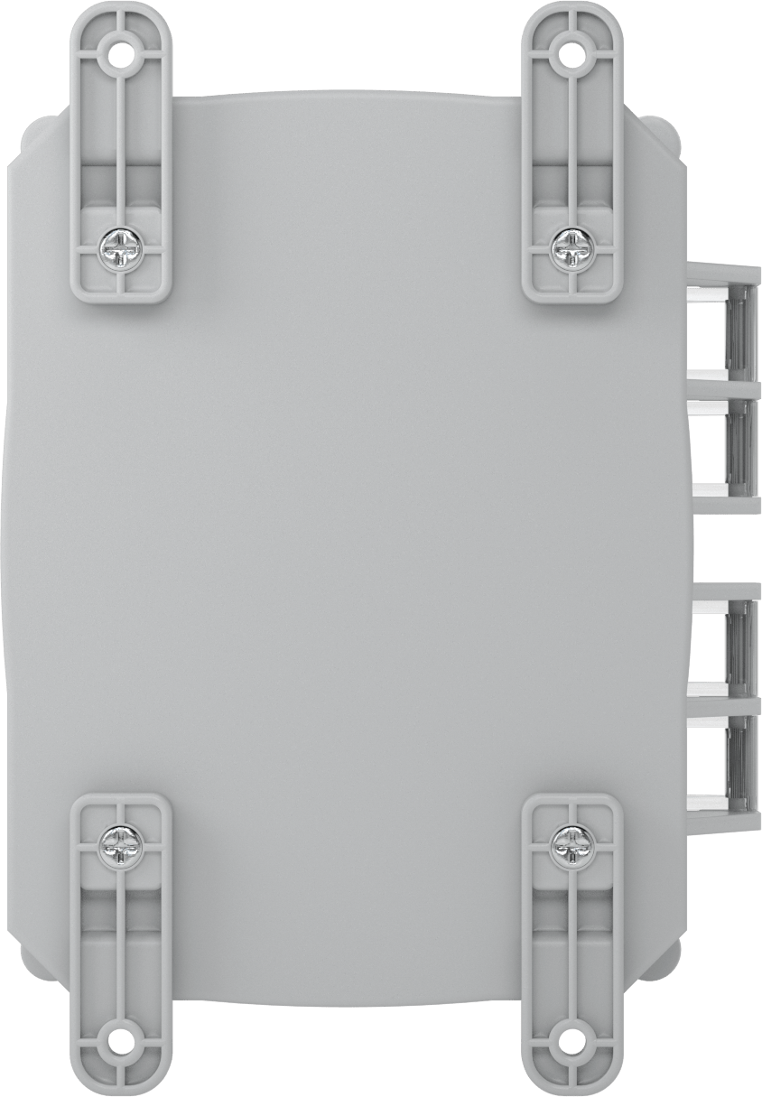 Versa-Panel Polikarbonat Muhafaza, Vidalı Şeffaf Menteşeli Kapak, 6.5" x 8.5" x 5.5", Gri