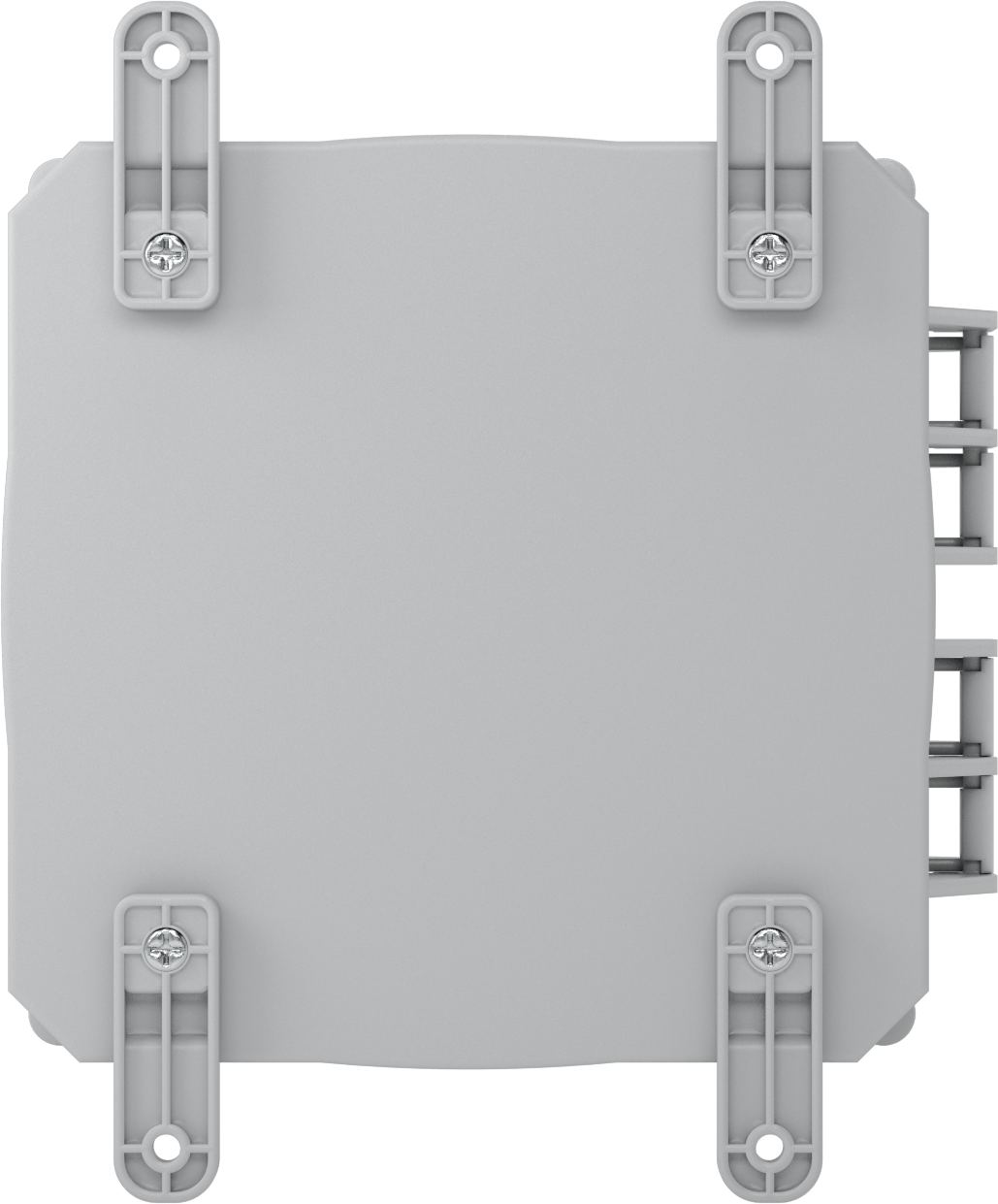 Versa-Panel Polikarbonat Muhafaza, Vidalı Kapaklı Menteşeli Kapak, 8.5" x 8.5" x 5.5", Gri