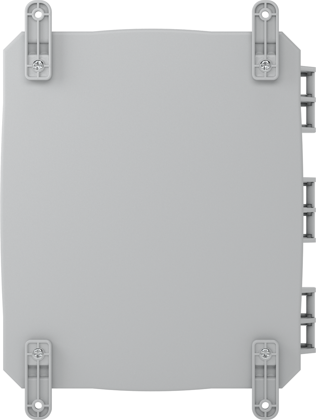 Versa-Panel Polikarbonat Muhafaza, Su Geçirmez, Vidalı Menteşe Kapağı, 11" x 13" x 7.5", Gri