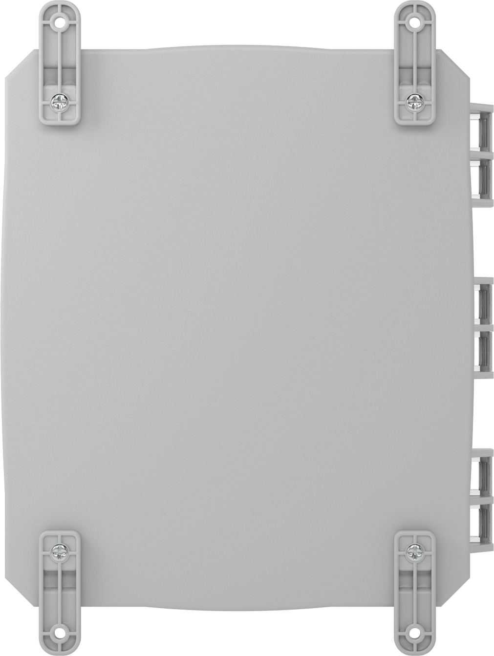 Versa-Panel Polikarbonat Muhafaza, Vidalı Şeffaf Menteşeli Kapak, 11" x 13" x 7.5", Gri