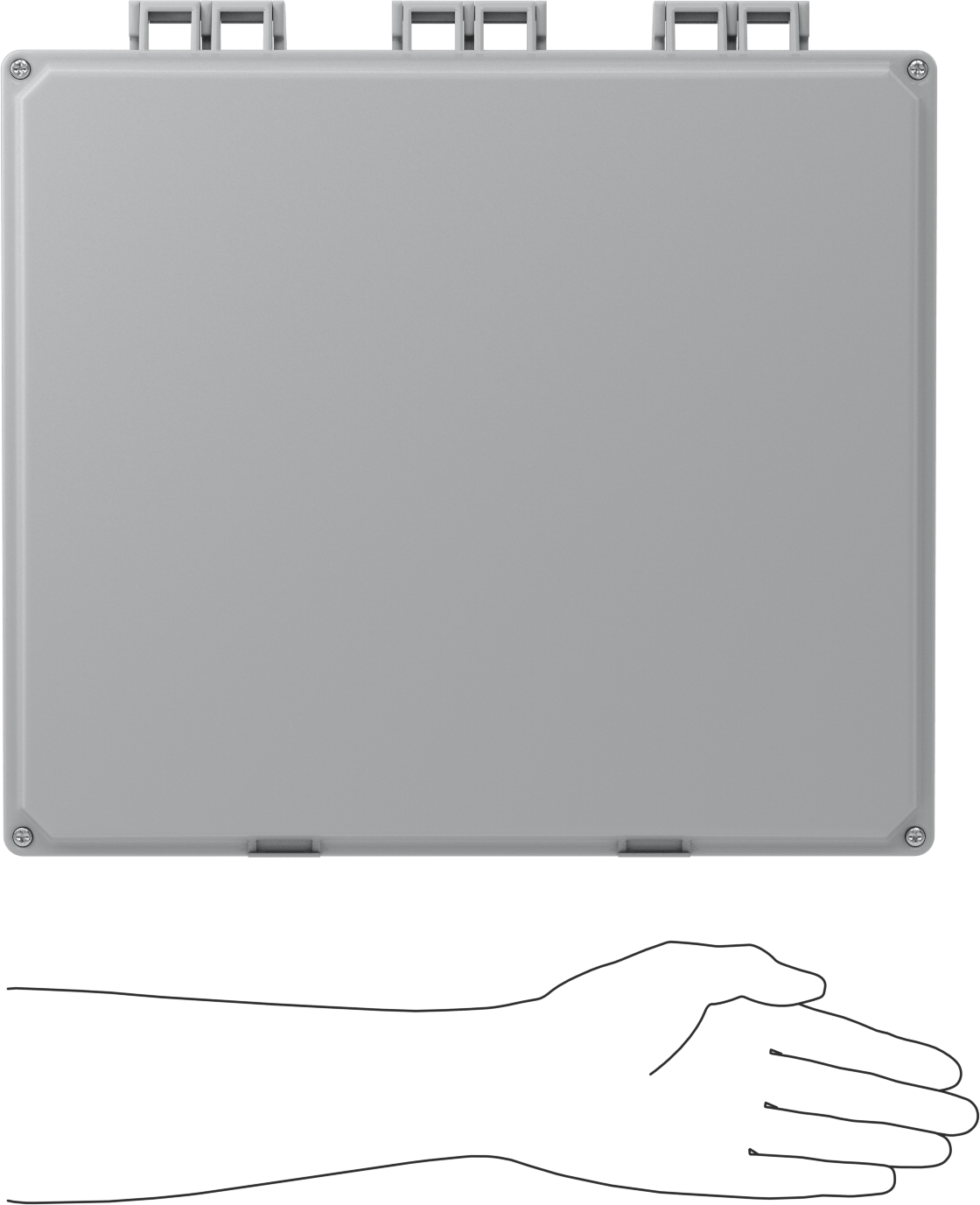 Versa-Panel Polikarbonat Muhafaza, Su Geçirmez, Vidalı Menteşe Kapağı, 13" x 15" x 7.5", Gri