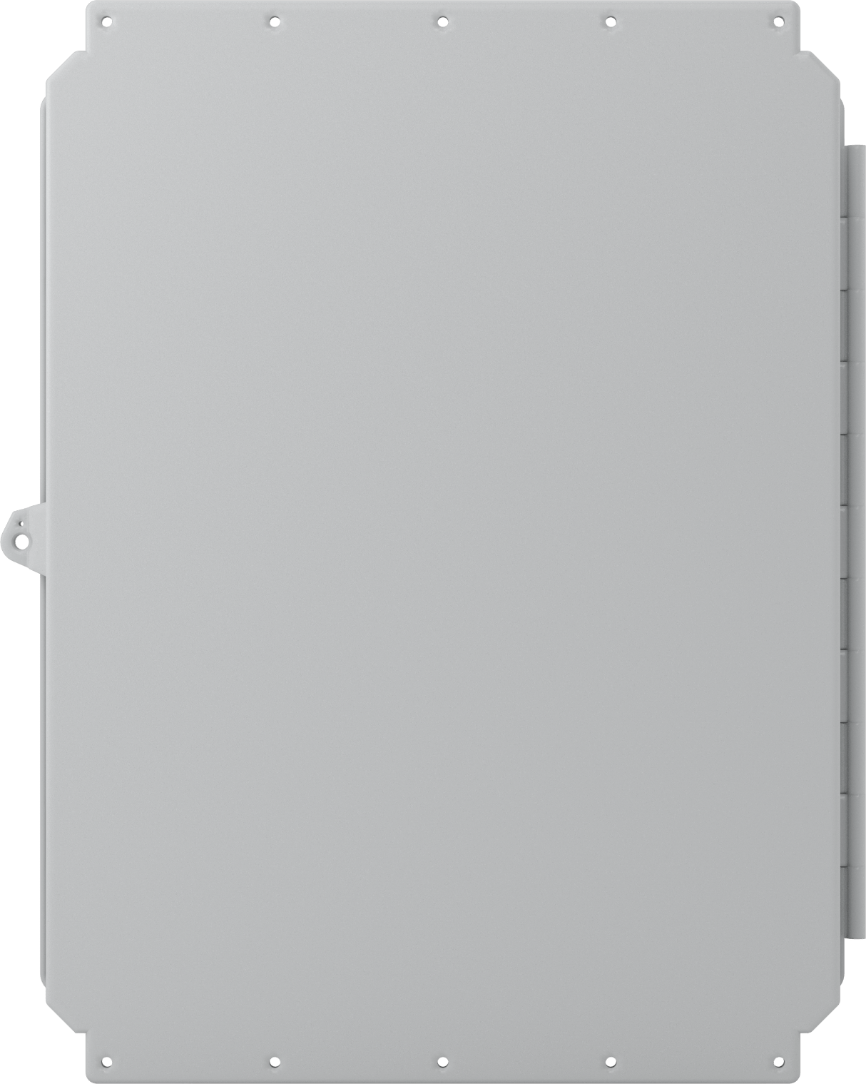 Versa-Panel Polikarbonat Muhafaza, Yivli Mandallı Menteşeli Kapak, 19" x 24" x 9", Gri