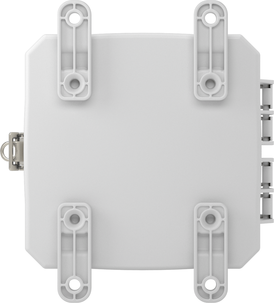Versa-Panel Polikarbonat Muhafaza, Hızlı Açma Menteşeli Kapak, 6.5" x 6.5" x 5.5", Beyaz