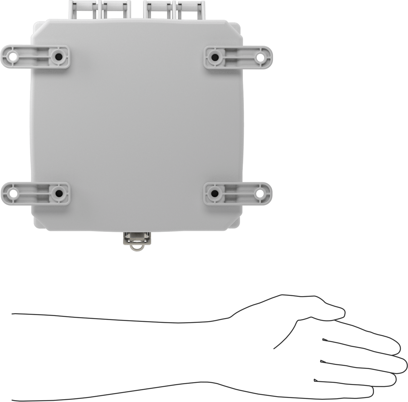 Versa-Panel Polikarbonat Muhafaza, Hızlı Açma Menteşeli Kapak, 8.5" x 8.5" x 5.5", Beyaz
