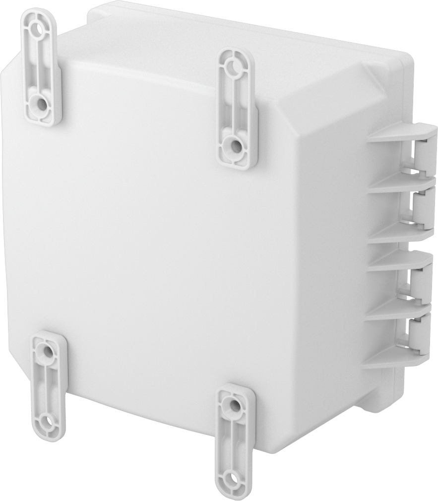 Versa-Panel Polikarbonat Muhafaza, Hızlı Açma Menteşeli Kapak, 8.5" x 8.5" x 5.5", Beyaz