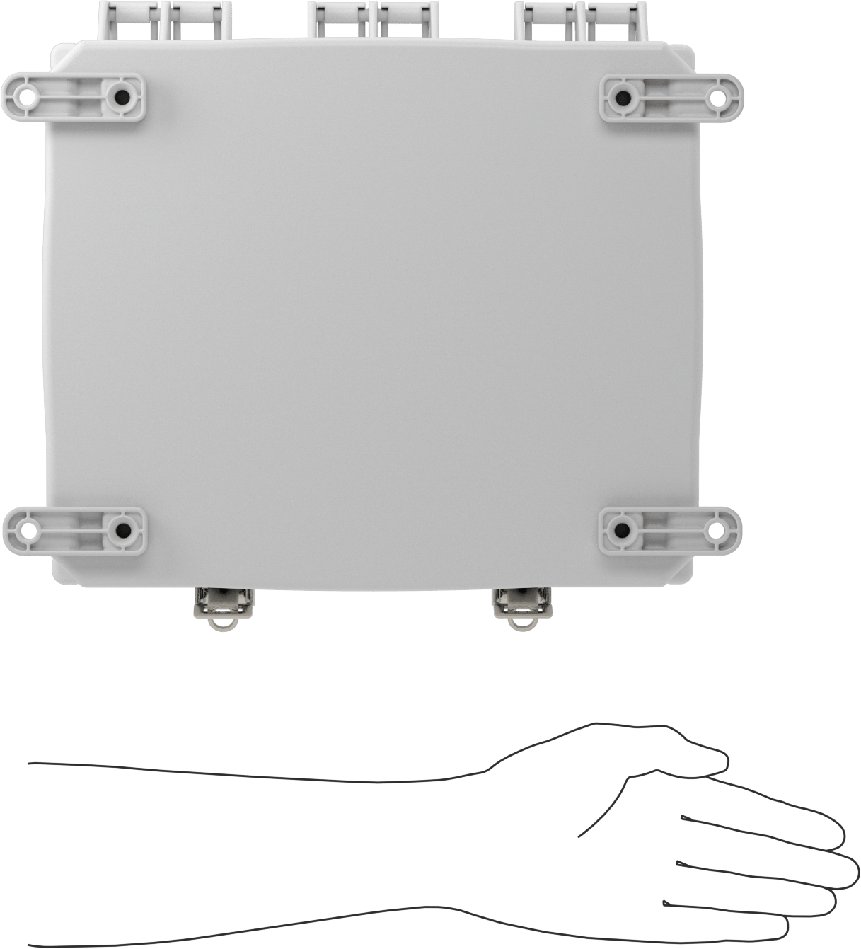Versa-Panel Polikarbonat Muhafaza, Hızlı Açma Menteşeli Kapak, 11" x 13" x 5-1/2", Beyaz