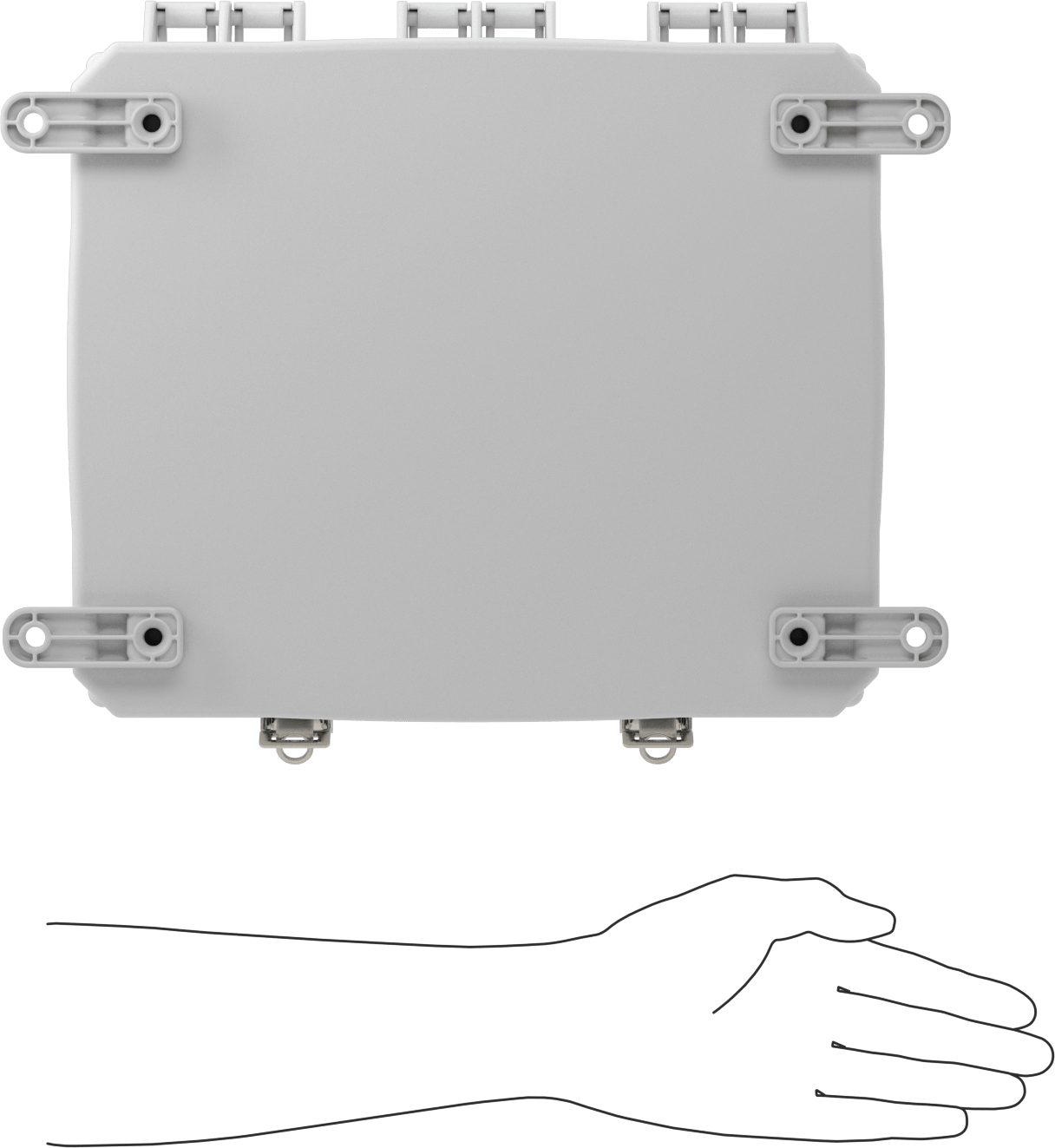 Versa-Panel Polikarbonat Muhafaza, Hızlı Açma Menteşeli Kapak, 11" x 13" x 7-1/2", Beyaz
