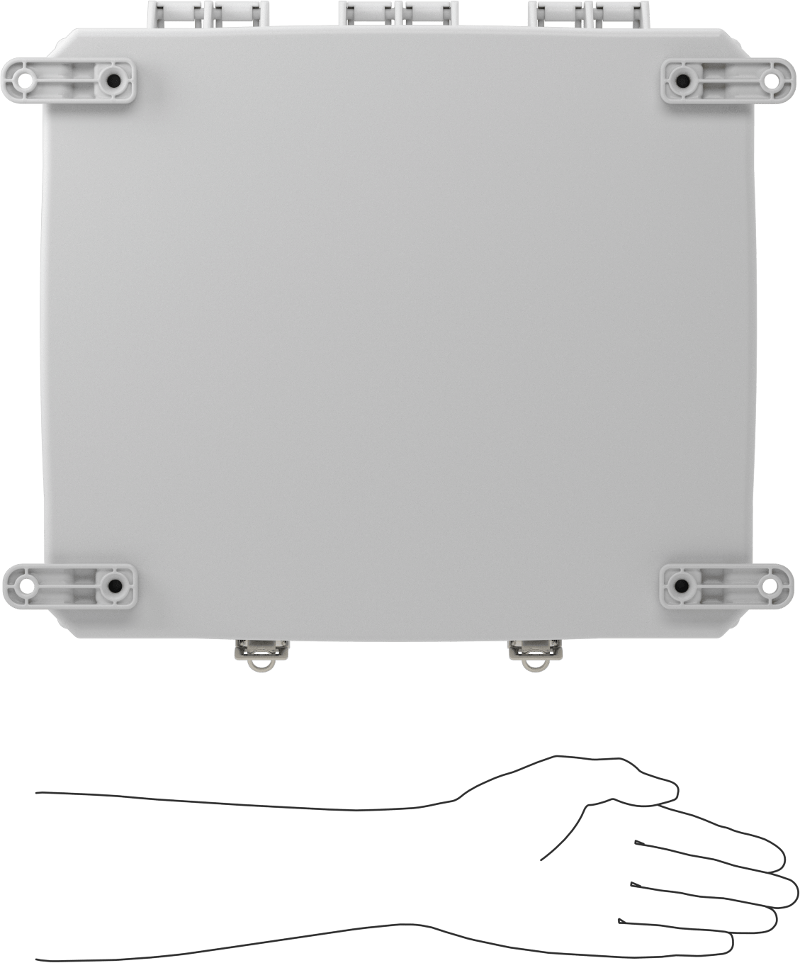 Versa-Panel Polikarbonat Muhafaza, Hızlı Açma Menteşeli Kapak, 13" x 15" x 7-1/2", Beyaz