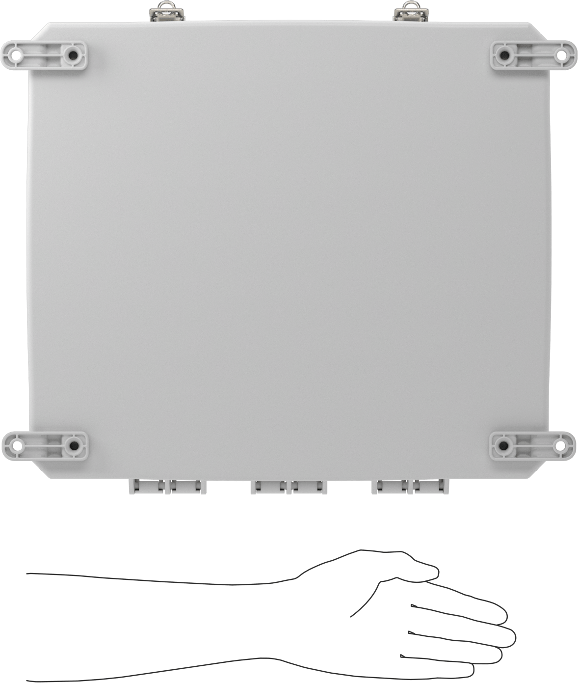Versa-Panel Polikarbonat Muhafaza, Hızlı Açma Menteşeli Kapak, 15" x 17" x 8-1/2", Beyaz