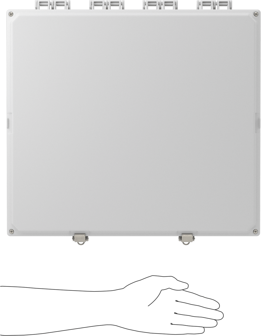 Versa-Panel Polikarbonat Muhafaza, Hızlı Açma Menteşeli Kapak, 17" x 19" x 12", Beyaz