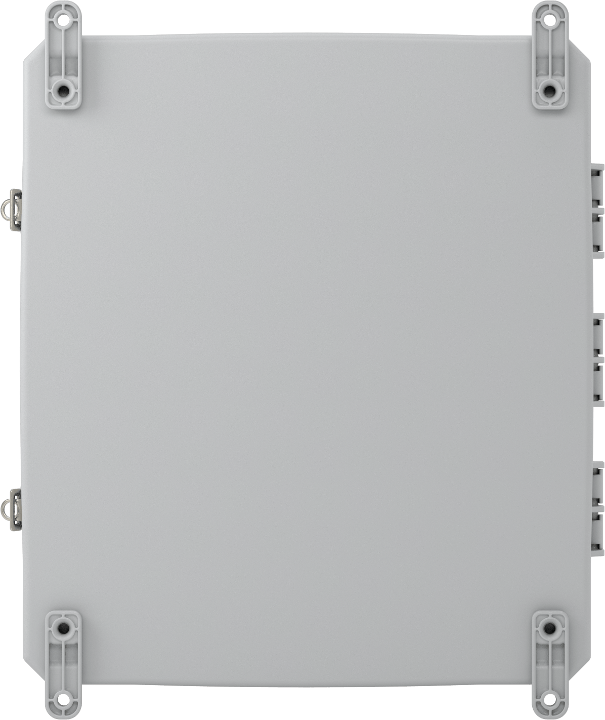 Versa-Panel Polikarbonat Muhafaza, Hızlı Açma Menteşeli Kapak, 15" x 17" x 8-1/2", Gri